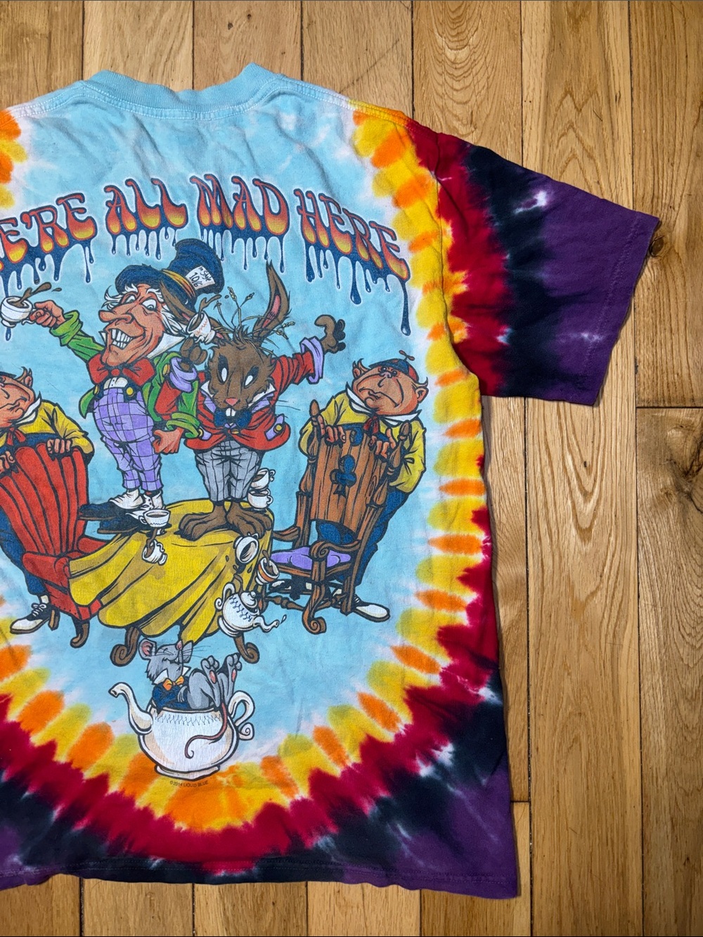 Alice in Wonderland Tie-Dye 'Who Are You?' Multi Color T-Shirt - Picture 8 of 9